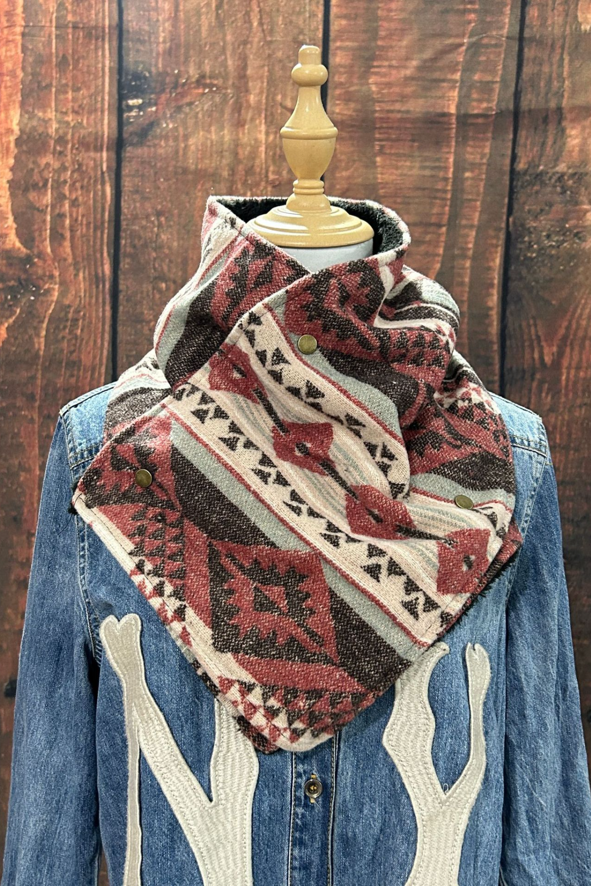 Western Cowboy Aztec Warm Neck Hood