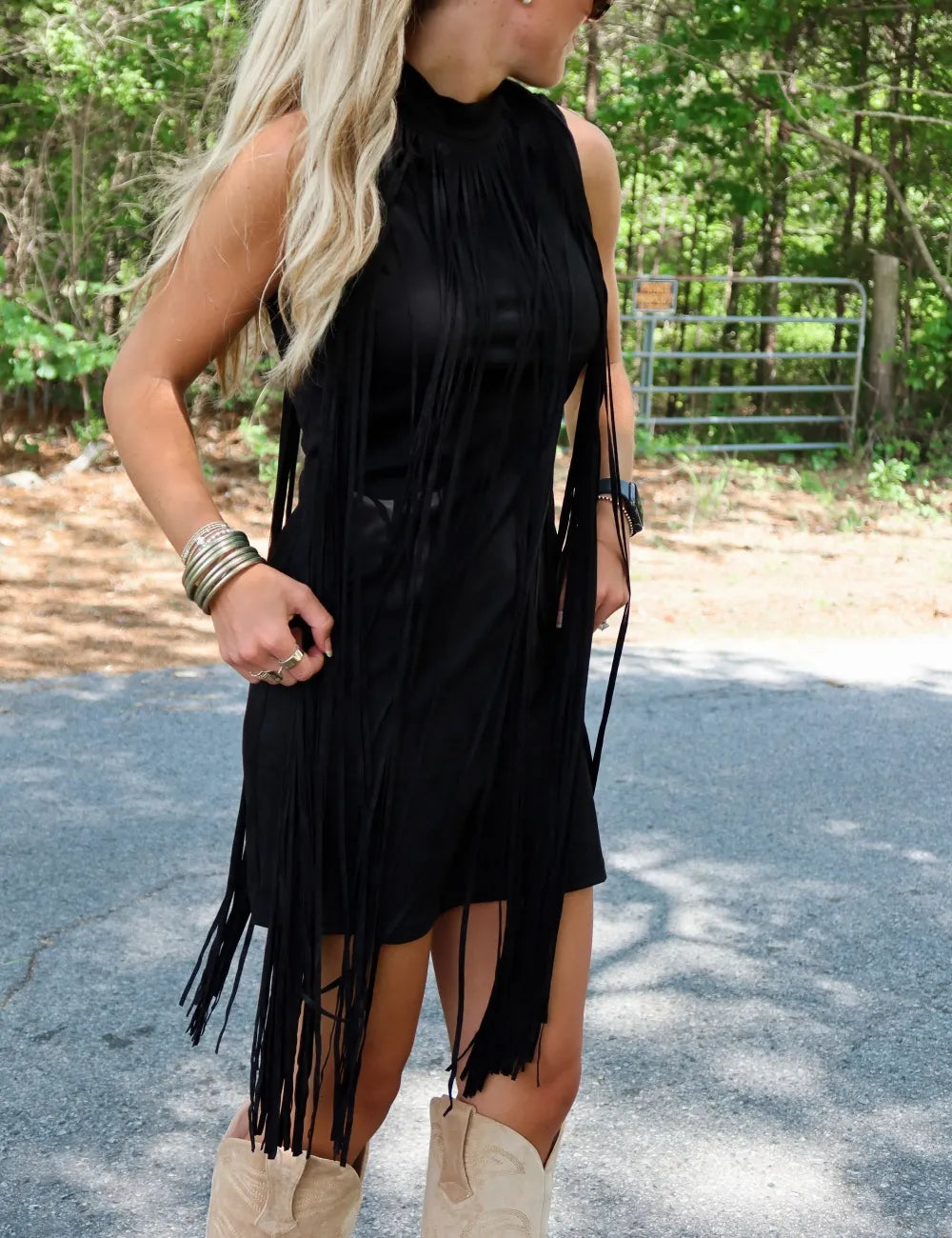 Fringe Suede Dress