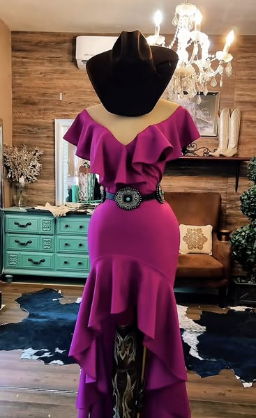 Western Off-Shoulder Ruffle Dress