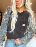 Blue Collar Camo Patchwork Top